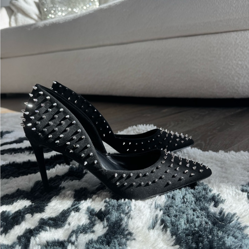 Steve Madden Black Spiked Heels